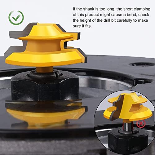Image of 45 Degree Lock Miter Router Bit 1 /4 Shank, Newdeli 1 /2 Stock Joint Woodworking Router Bit, Suitable for Furniture Oblique Tenon Interface Making (90-Degree Tenon Joint Woodworking)