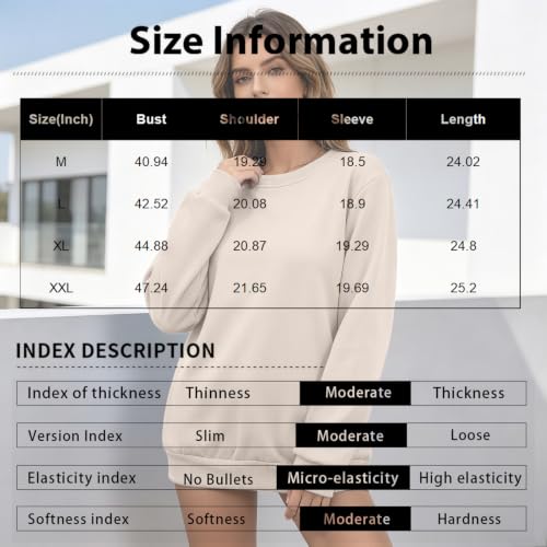 Womens Crew Necks Sweatshirts Comfort Pullover Oversized Sweatshirt — view 5