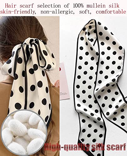 Clysoru Silk Head Scarf for Women Square Satin Double Sided Rectangle Tie Head Neck Waist Strip Scarves3