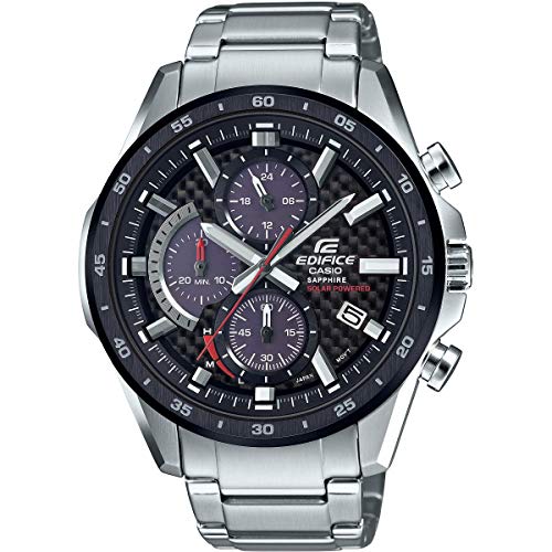 Casio Reloj Automático Hombre 44.00mm con dial Analógico Negro y Correa Plata...