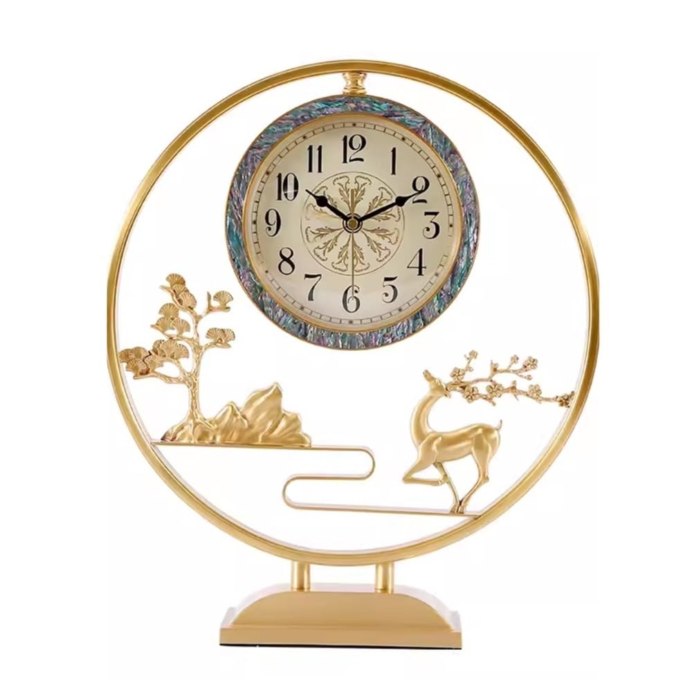 shangguanyun456 Vintage table clock Table Clocks Brass Desk Clock Home Desktop Silent Non Ticking Art for Living Room Bedroom Office