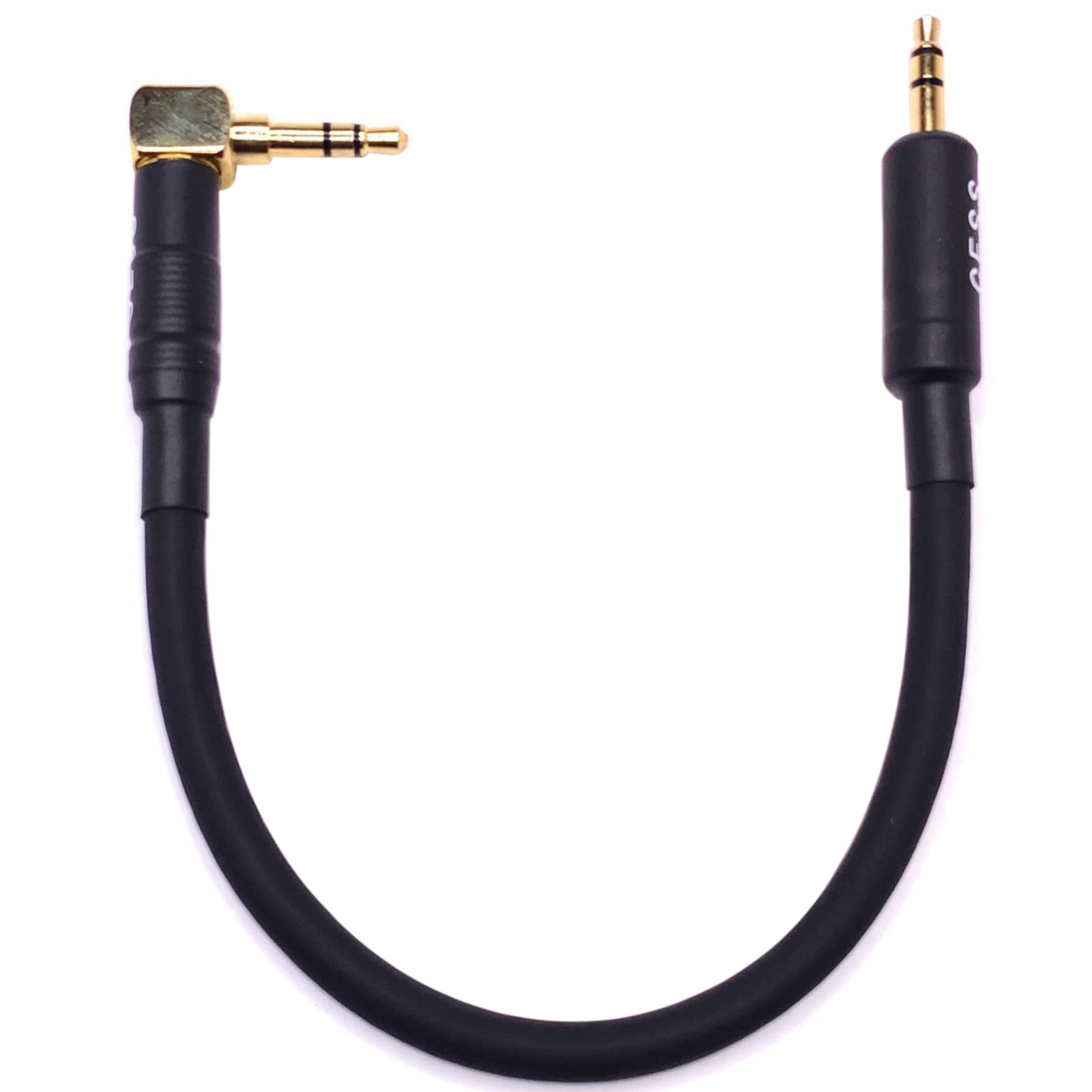 CNCESS CESS-072 Right Angle to Straight 3.5mm Short Aux Stereo Audio Cable, 6-inch