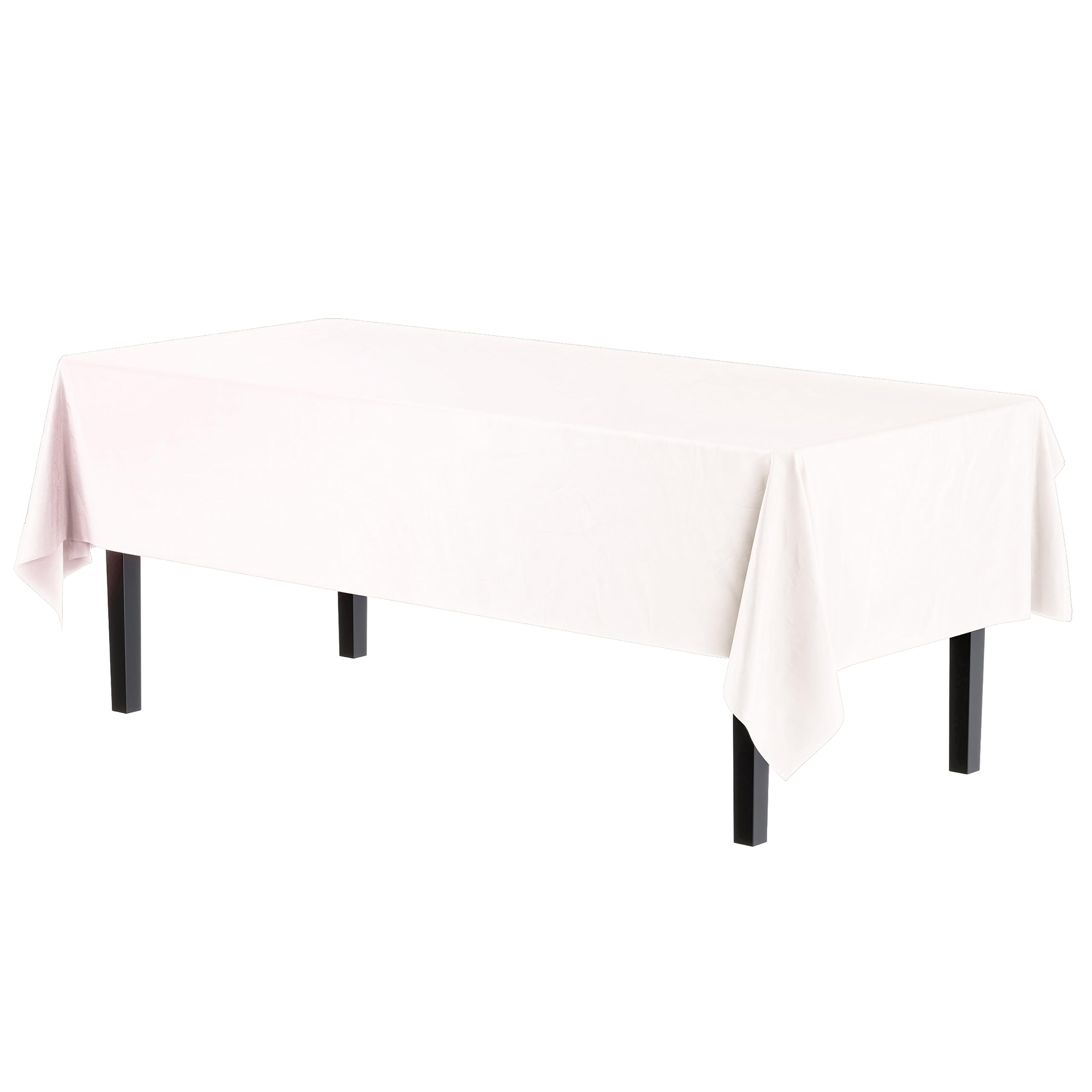 Party Solids Mantel rectangular de plástico blanco, 54 x 108 pulgadas, paquete de 24