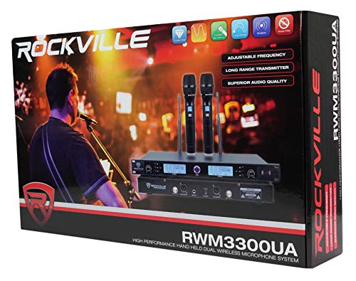 Rockville 200 Channel Uhf Wireless Dual Handheld Microphone Mic System (Rwm3300Ua) #TOP7