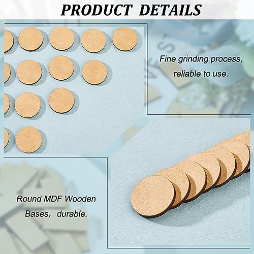 FINGERINSPIRE 70 Pcs Wooden Slices Discs 2.5cm Round MDF Bases for DIY Miniatures Circle Wood Sheet Unfinished Wood Pieces for DIY Keychain Painting Craft Round Slices for Halloween Christmas Decor - Image 4