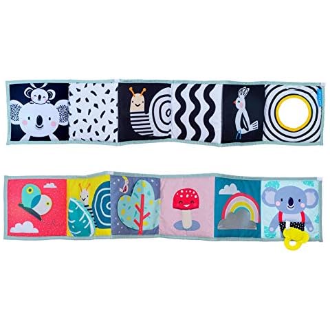 Taf Toys Koala Clip on Pram First Double Sided Book with Contrast Colors, 3D Activities & Textures, Best Tummy-Time Play for 2 Developmental Stages on-The-Go Baby Cover