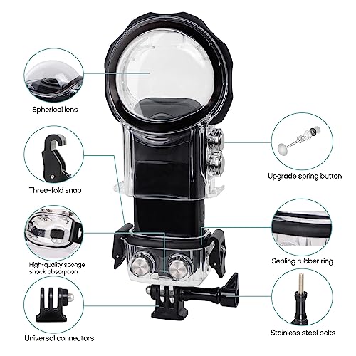 Carcasa impermeable con protección anticompresión de 40 m para fundas de buceo de cámara 360 2