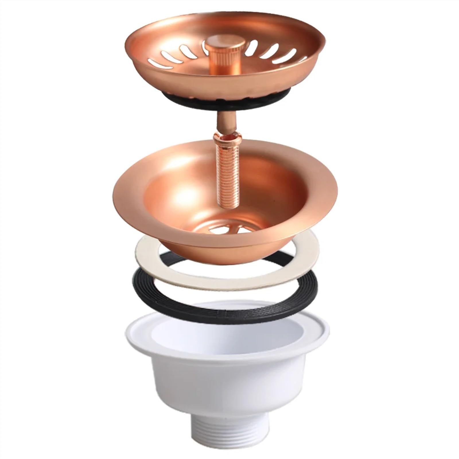 11.4 cm Rose d Zestaw do sitka do zlewu i odpływu, 114 mm, ociekacz ze szczotkowanej stali nierdzewnej do kuchni i łazienki, wysoka jakość, odpływ, solut