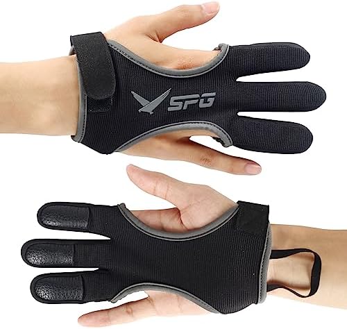 SPG Archery Glove Finger Guard – 3 Finger Archery Gloves Protector Recurve Compound Bow Shooting Hunting Protective Gear Accessories for Men Women Youth Kids