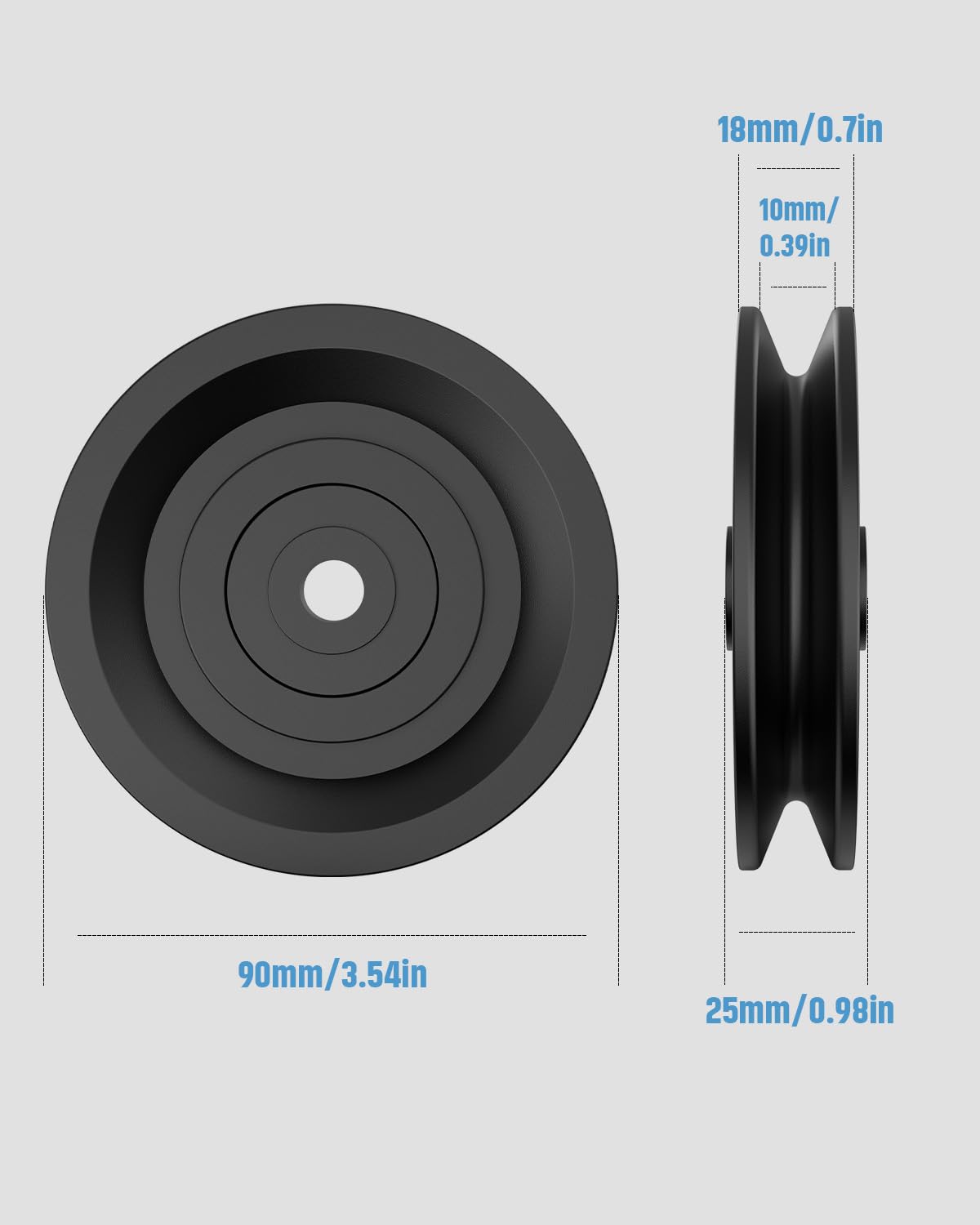 Amazon.co.jp: 90mm/3.5インチ ナイロンベアリングプーリーホイール