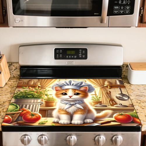 Image of Nuxovilar Chef Cat Stove Cover Diatom Mud 20.47x28.34 In