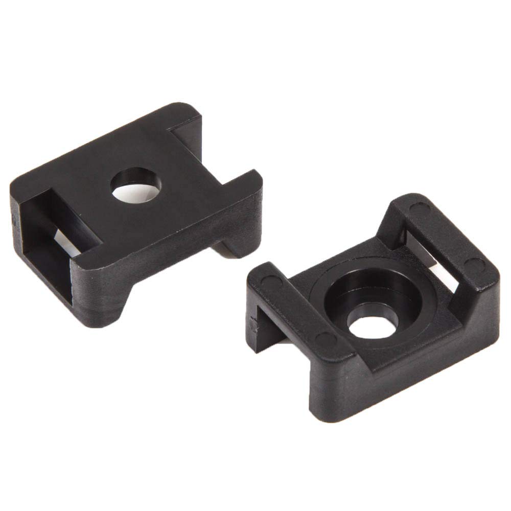 UKCable-Ties 100x Black Cable Tie Saddles Cradles Mounts Bases 17.8 x 12.7 x 8.2mm Wire Clips Clamps Wire