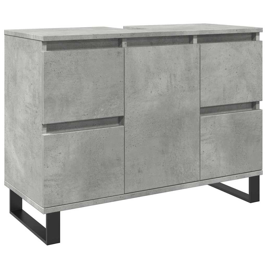 Armario de baño 80x33x60 cm Madera Mecanizada Gris Hormigón