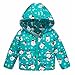 Manteaux pour Filles Garçons Hiver Vestes Rembourrées à Capuche Coupe-Vent Vêtements D'extérieur Manches Longues Hauts pour Enfants Blouson Capuche Manteau d'hiver (Vert,Hauteur 110-120cm)