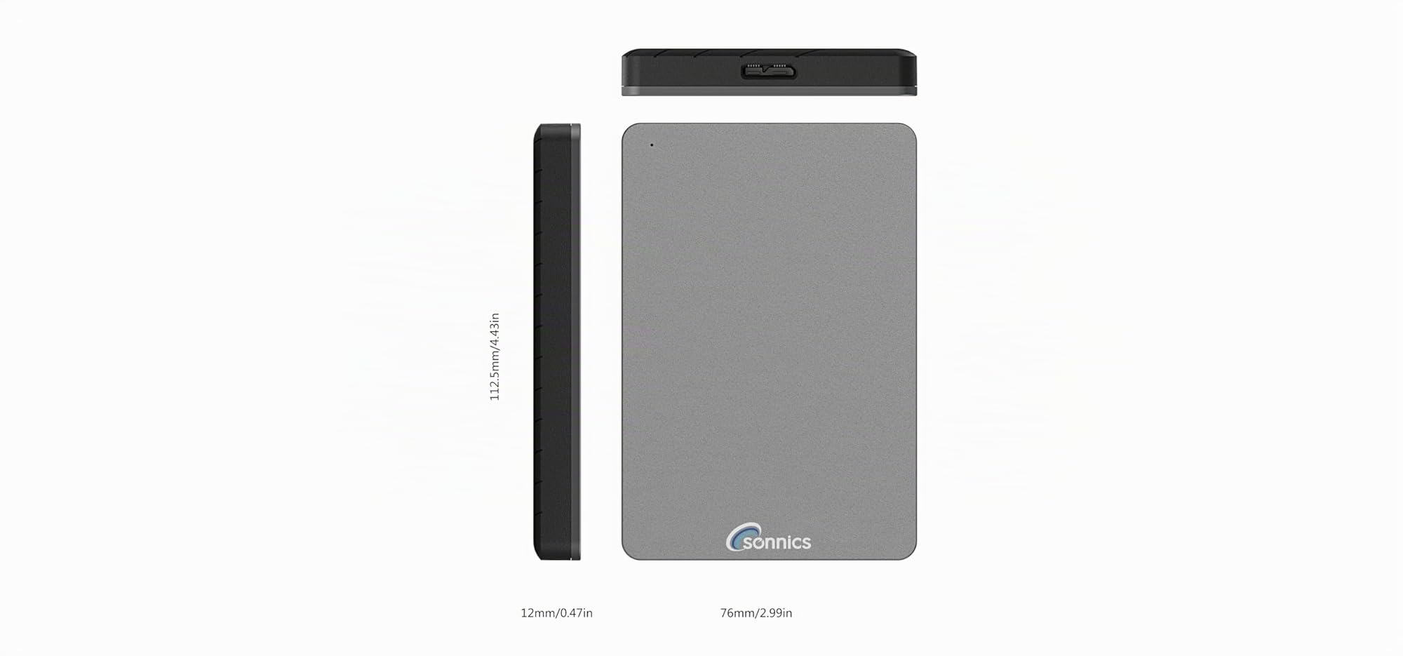 Sonnics 500 GO Gris foncé Disque Dur Externe Portable USB 3.0 Super Rapide Vitesse de Transfert pour Une Utilisation avec Un PC Windows, Apple Mac, Xbox One et PS4