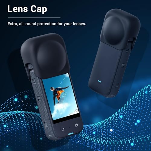 Tampa de Lente para Insta360 X3 X2, Resistente à Poeira e Ao Desgaste, Protetor de Lente de Silicone