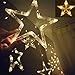 Twinkle Star 12 Stars 138 LED Curtain String Lights, Window Curtain Lights with 8 Flashing Modes Ramadan Decoration for Christmas, Wedding, Party, Home Decorations,Warm White
