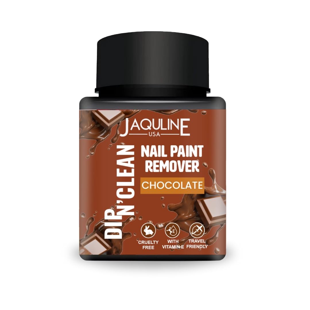 Jaquline USA Dip N' Clean Nail Polish Remover 80ml- Chocolate | Acetone, Paraben, Toluene & Phthalates Free