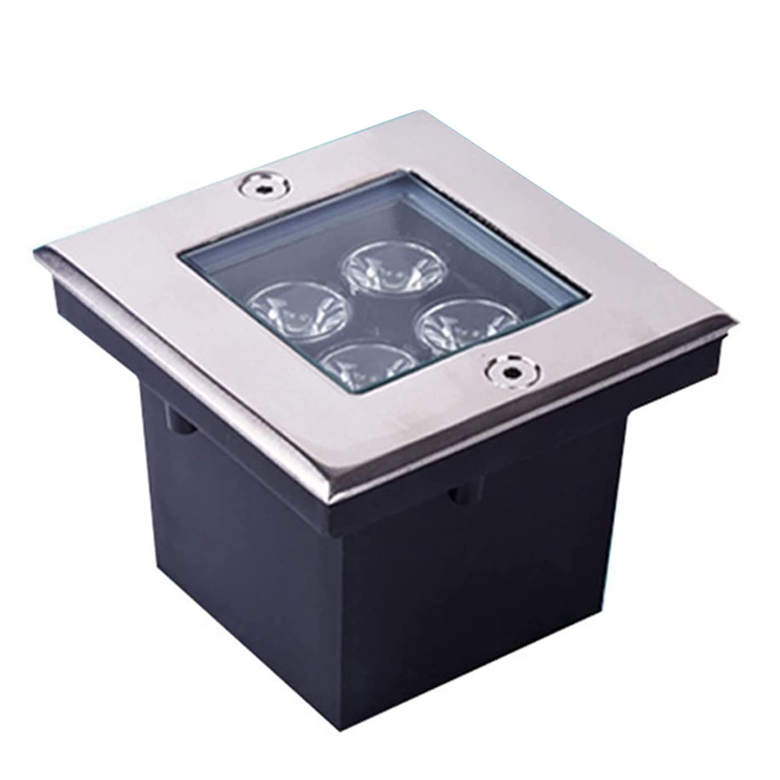 Spots encastrables au sol verre trempé carré 4W IP67 étanche extérieur