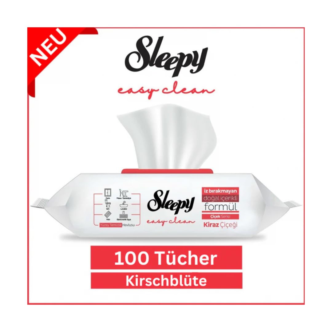 3 paquets de lingettes Sleepy Easy Clean – 100 lingettes par couleur – Fleurs de cerisier, bouquet de lys et jardin d'orchidées : sans chlore et végétal + protection d'expédition HeartGlobal