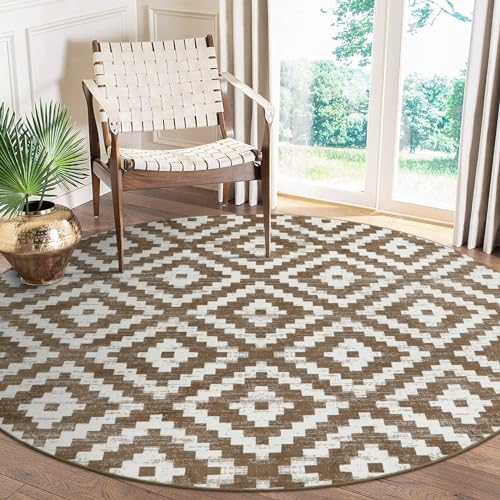 Lahome Boho Moroccan Throw Rug 2x3 Small Rugs for Entryway Black and White Kitchen Rugs, Trellis Non Slip Low Pile Stain Resistant Printed Indoor Floor Entry Rugs for Bathroom Sink Front Doo