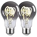 TORCHSTAR A19 Decorative Light Bulb, Smoke Gray Glass E26 Base LED Bulb Dimmable, 4.5W 150LM Vintage Edison LED Bulbs, ETL Listed Spiral Filament Light Bulbs, 4000K Cool White, Pack of 2