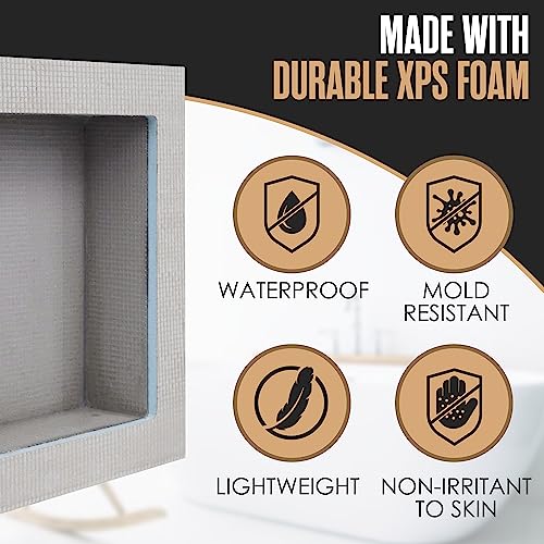 Houseables Shower Niche, Shower Niche Insert Tile Ready, 12x12 Inch, Recessed Bathroom Storage, in Wall Shelf, Cubby Inserts, Recessed Shampoo Caddy, Inset Shelves, Built in Nook, Soap Box, Prefab by Houseables - Image 5