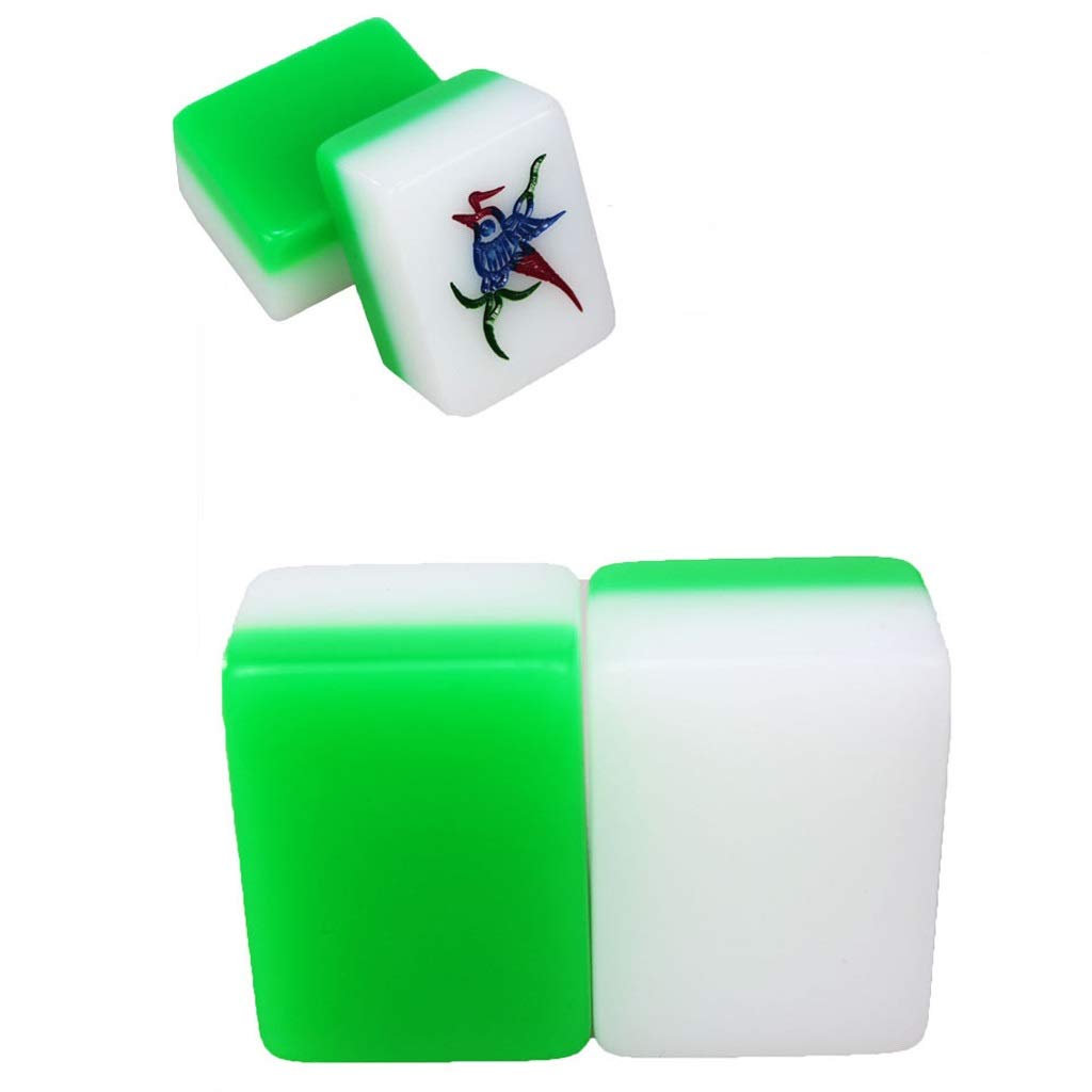 Zestaw Mahjong Zestaw płytek MahJongg Klasyczny chiński zestaw do gry w madżong — szmaragd — z 148 przezroczystymi zielonymi płytkami i etui Zestaw chińskiej gry w madżong (rozmiar: 39#) (38#)