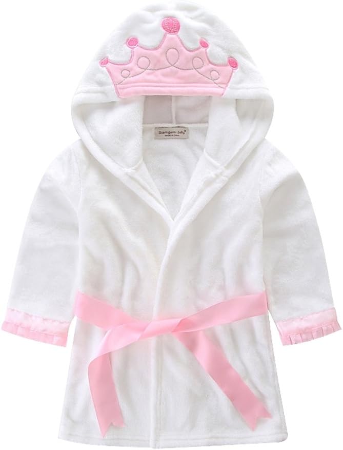 TOLLION Toddlers/Kids Hooded Animal Fleece Bathrobe Children's Pajamas Sleepwear