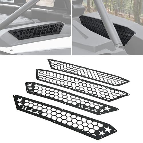 POKIAUTO Aluminum Air Intake Grill for Polaris RZR XP 1000/ XP4 1000 2024 2025 Accessories Black Metal Side Frog Skin Protector Bezel Engine Mesh Covers(8PCS Bolt-on)