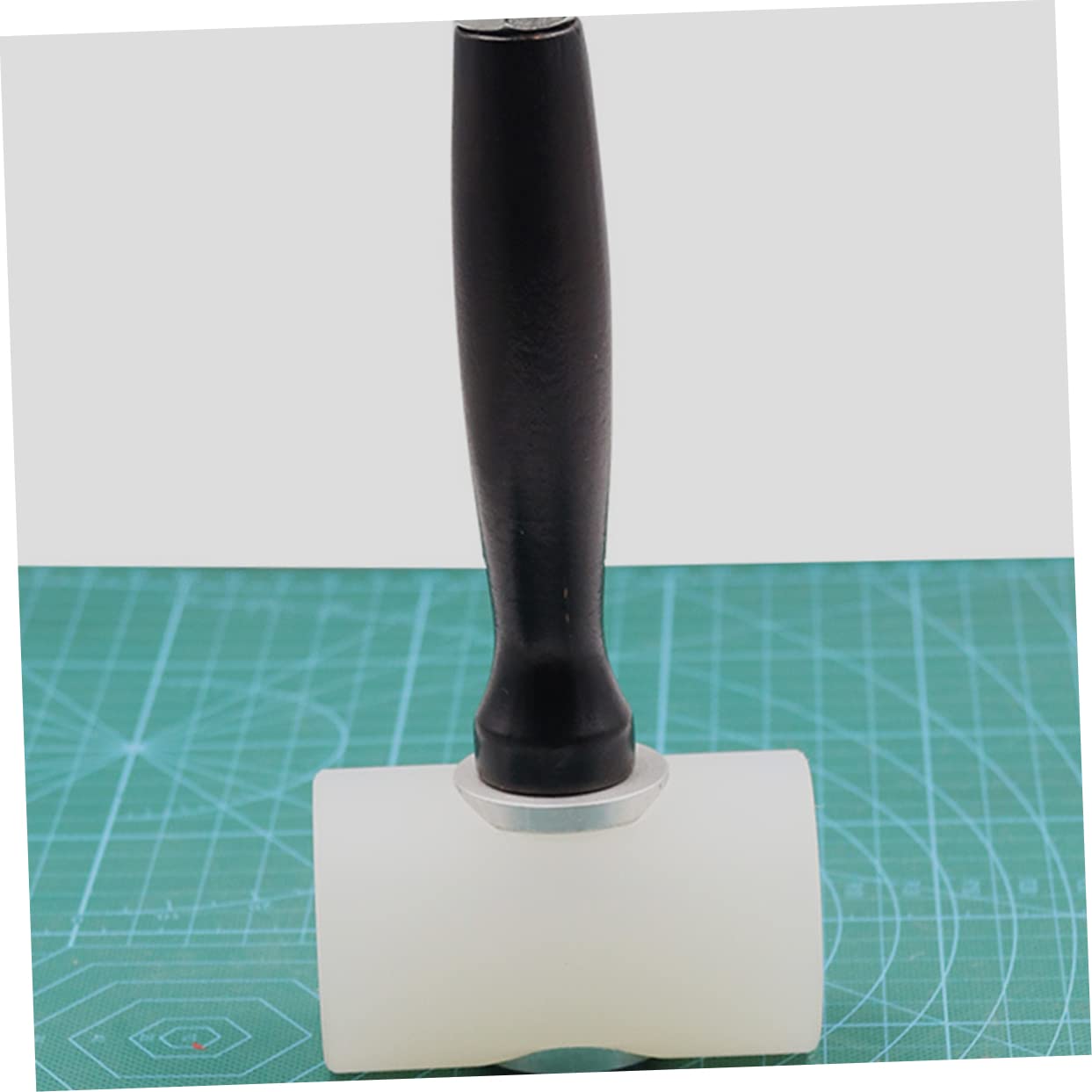 NUOBESTY Martello per Intaglio in Nylon Manico in Legno, Martello da Stampa Confortevole ed Efficiente per Lavorazione Pelle Fai-Da-Te