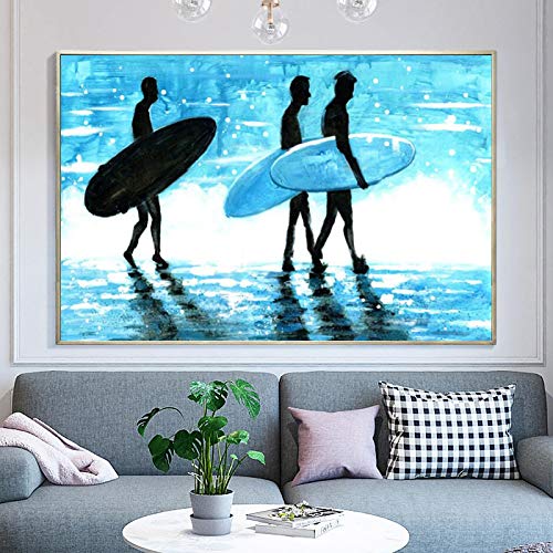 Toile Surf KEBIA 70x100cm pour Salon Épuré | Déco Murale Mer