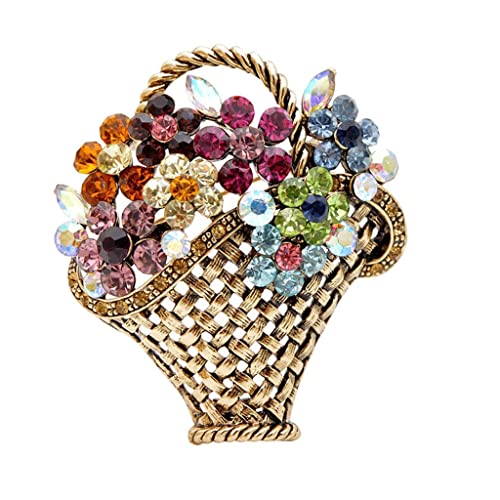Broche panier de fleurs en strass bijoux d'automne épingles pour femmes
