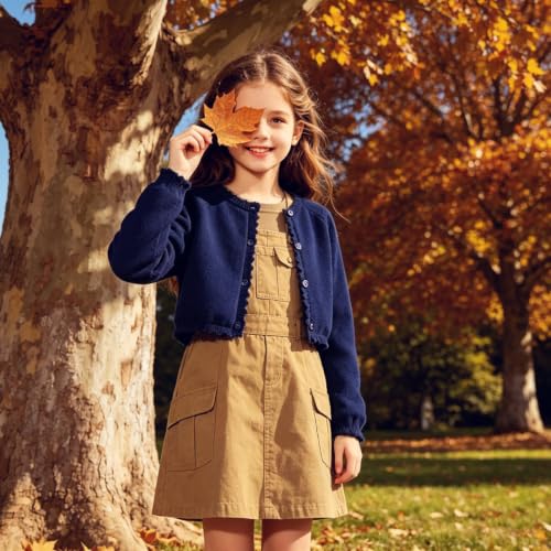 Image of Cropped Shrug Cardigan Girls Cotton Soft Long Sleeve 5-12 Years (Dressy)