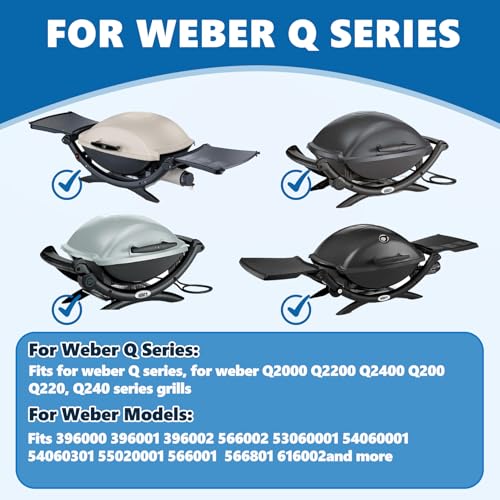 Image of SafBbcue 7583 Cast Iron Cooking Grates 41862 Grill Burner for Weber Q200 Q220 Q2000 Q2200 396000 396001 566002 53060001 Grills, 21.5 inch Grill Grids Grates 20.5 inch Burner Tube Kit for Weber 7645 60041
