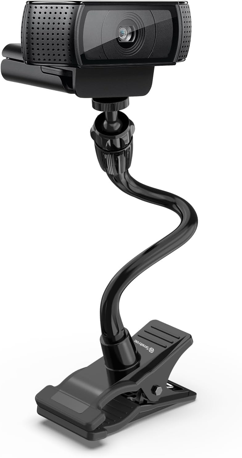 Smatree Flexible Jaws Flex Clamp Mount Gooseneck Extension Compatible for OSMO 360, Logitech Webcam C925e/C922x/C922/C930e/C930/C920x, NexiGo N60/