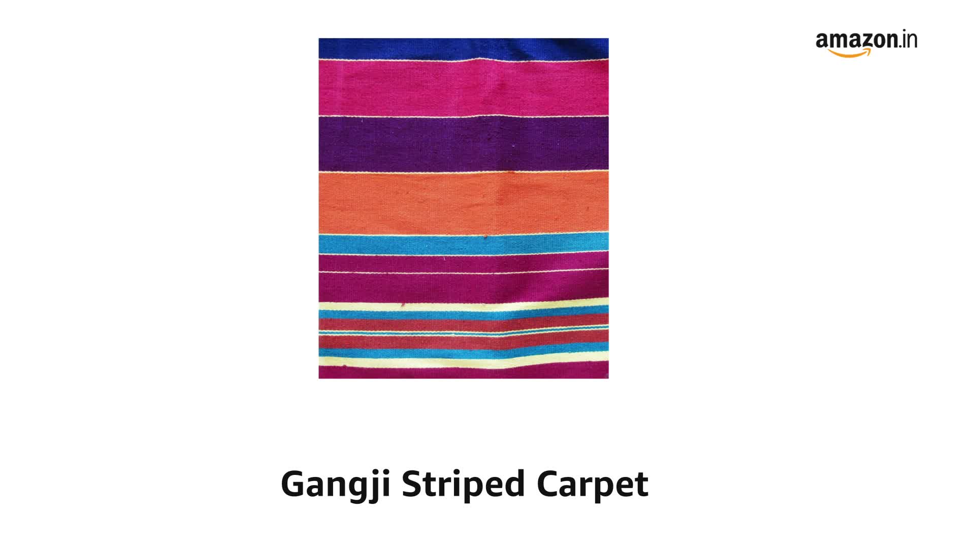 Gangji Striped Carpet (Multicolour, Cotton, 89 X 55 Inches), Large Rectangle