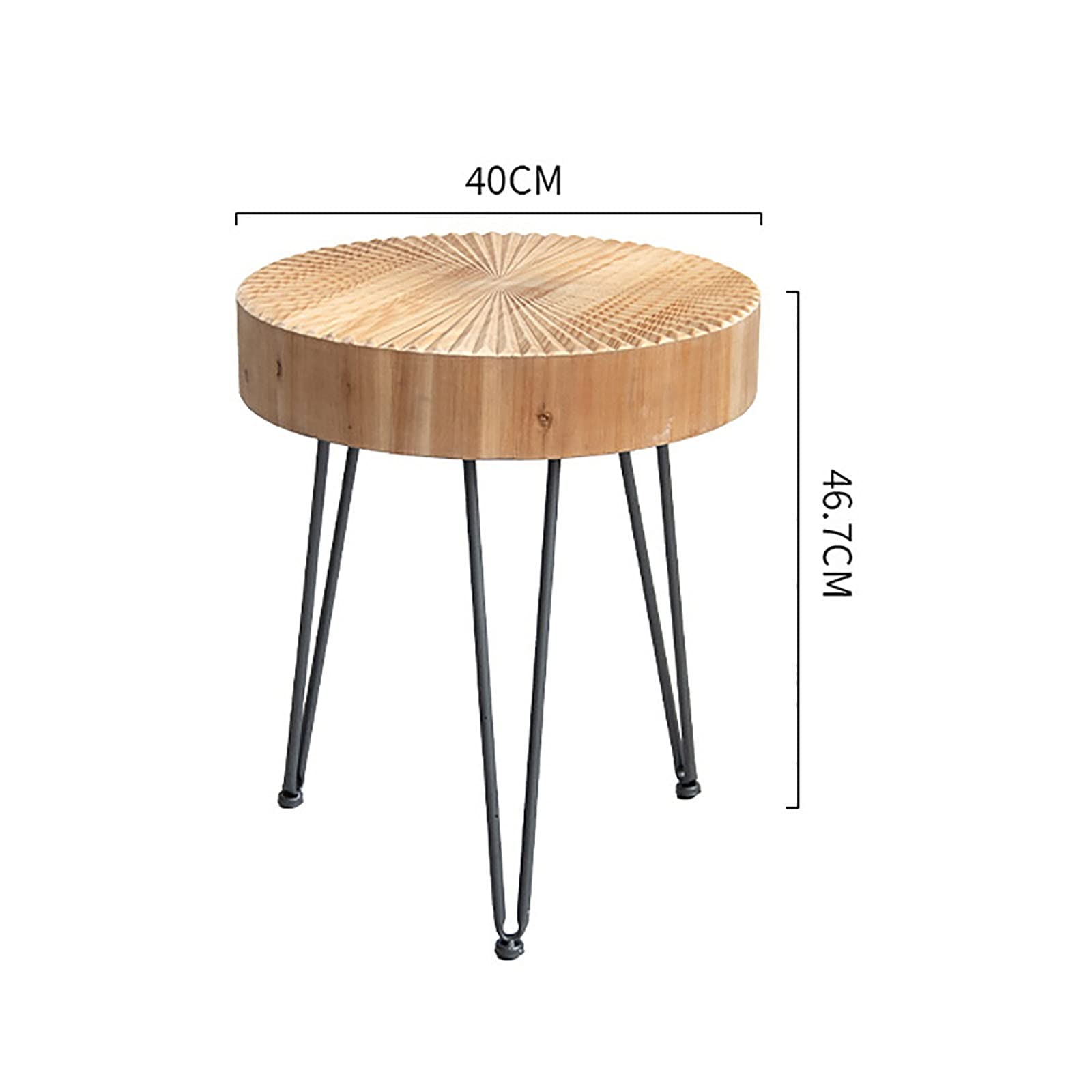ZOYIZEN Salontafel rond met 2 etages, houten bijzettafel