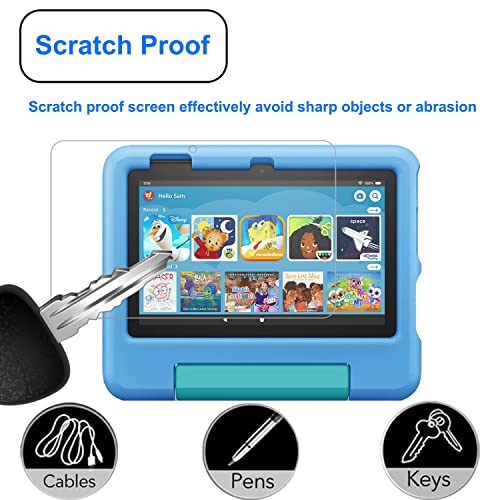 HunDun 2 Pack Screen Protector for 7" Kids Tablet(2022), 9H Hardness Tempered Glass Film - Image 3