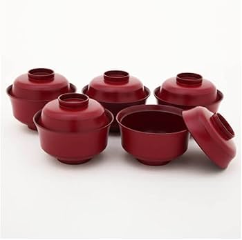 お椀セット 吸物椀 黒 鈴春秋 5客組 お椀 5個セット – 山家漆器店