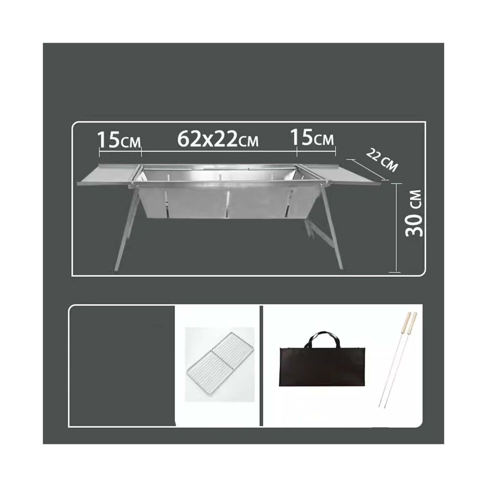 Griglia da Tavolo Fornello for Barbecue Pieghevole in Acciaio Inossidabile Comodo Rack for Domestico all'aperto