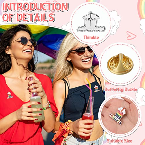 Image of Batiyeer 24 Pcs Gay Pride Pins LGBTQ Rainbow Equalitea Lapel Pins Milk Tea Enamel Brooch Badge for Pride Parades Month Support Gift Backpack Clothes Bags Hats Accessories Decoration