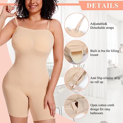 Image of JOYSHAPER Strapless Shapewear Bodysuit with Built in Bra Tummy Control Slimming Body Shaper for Women Butt Lifter