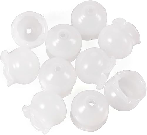 Miniatura 7 de FASHEWELRY 10 cuentas de cristal hechas a mano, cuentas florales de cristal blanco, cuentas espaciadoras de flores de trompeta, cuentas espaciadoras