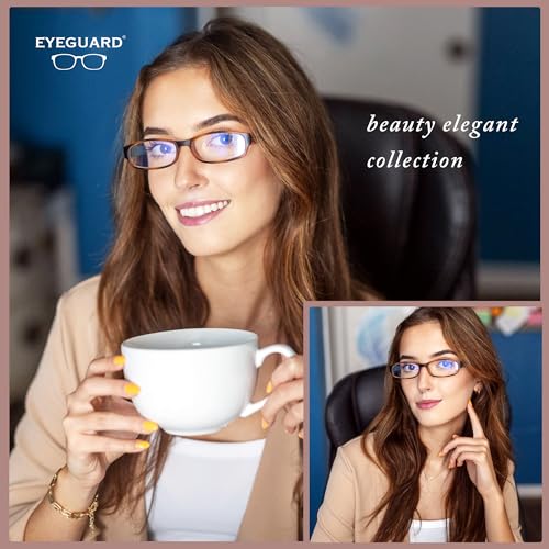 Image of EYEGUARD 4 Pack Blue Light Reading Glasses for Women Computer Readers Fashion Spring Hinge Eyeglasses 1.50