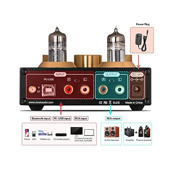 DINGZZ HiFi 5.0 6J5 Valve Tube Preamp Bass Preamplifier Stereo Audio Headphone Amplifier - Image 6