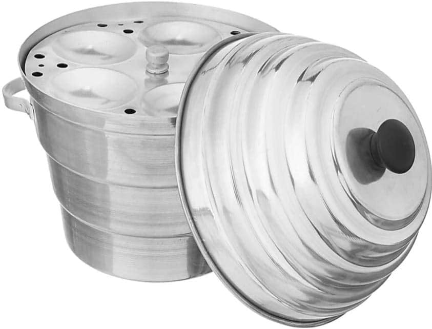 VOMI Idli cooker Aluminium Maker Cooker with Khaman Dhokla Plates idli pot (4 Idli Plates,3 Dhokla Plates, 1 Jaali, 15 Idli) | Silver
