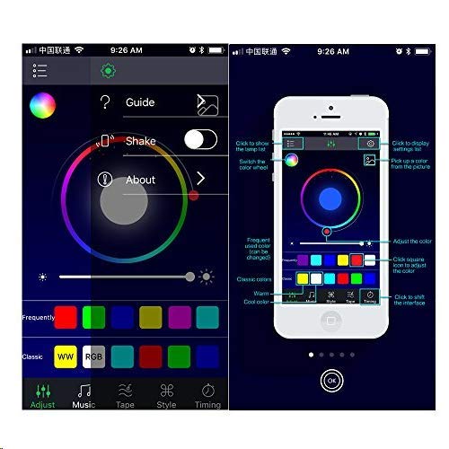 Saihisday RGB LED Car Interior Neon EL Strip Light Sound Active Bluetooth Phone Control 6M (Fit iOS and Android) - Thumbnail 2