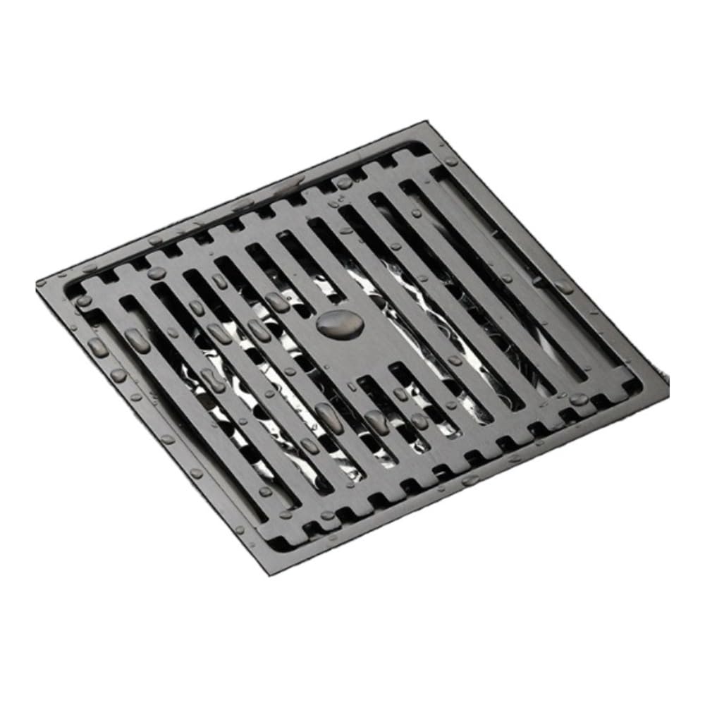 Siphon de sol carré anti-odeurs, balcon en acier inoxydable, siphon gris for machine à laver, douche salle bain Couvercle de caniveau en acier(Grey 8X20cm T)