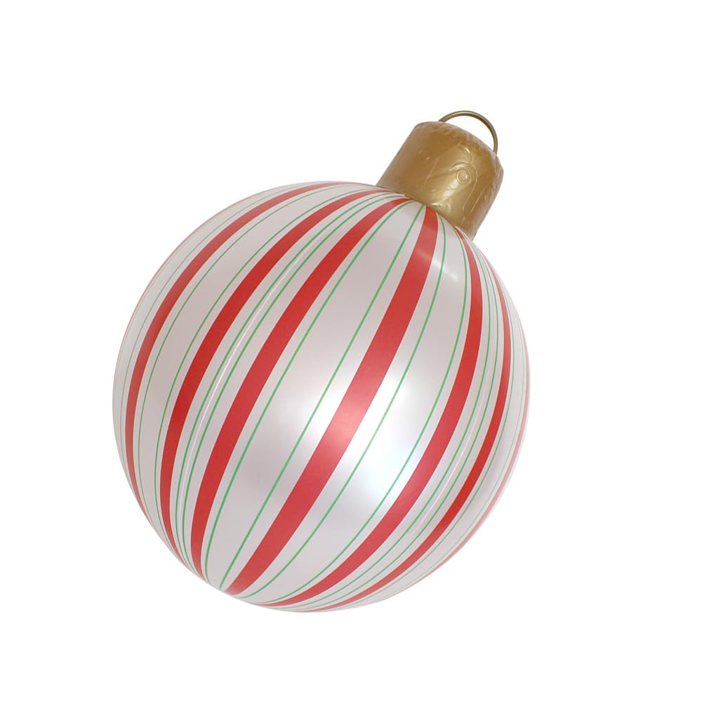 Nucelit Inflatable Christmas Balloon Striped Holiday Yard Decors for Outdoor Party Decoration with Sturdy PVC Materials Easy Inflate Holiday Party Decorations